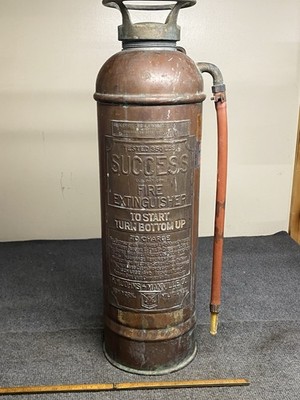 Antique Vintage ''SUCCESS Copper Brass Fire Extinguisher All Original Patina