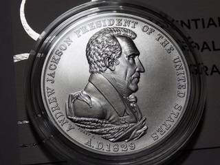 ANDREW JACKSON PRESIDENT OF THE UNITED STATES PEACE AND FRIENDSHIP 1 OZ .999