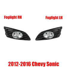 Set Of 2 Clear Lens Fog Lights For 2012-2016 Chevrolet Sonic – LH & RH, CAPA Certified With Bulbs