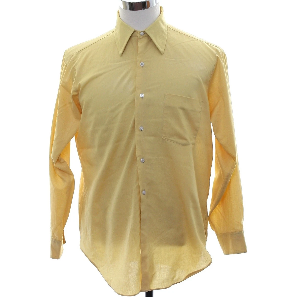 men's gold dress shirt near me Men's Slim Fit Solid Non-Iron Long Sleeve Dress Shirt main image 0