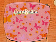 VINTAGE PINK CARE BEAR BUTTERFLY TRAVEL/MAKEUP ZIP MAKEUP BAG