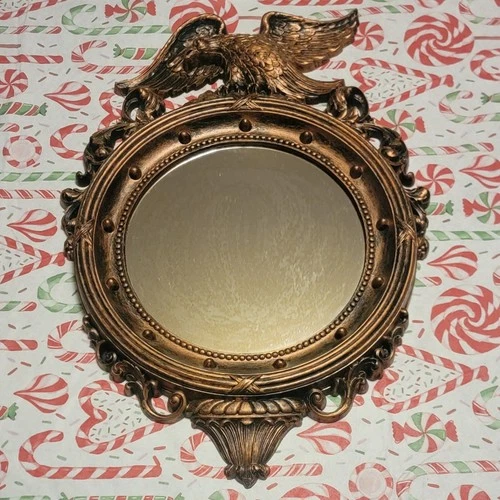 Dart Eagle Federal Style Round Mirror #4007 Vintage Coppercraft 1959 USA (W)