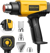 SEEKONE 1800W Heat Gun Compact Design Heavy Duty Hot Air Gun 122℉-1202℉（50℃- 650