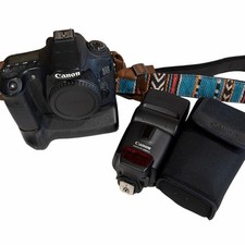 Canon EOS 60D 18.0 MP Digital SLR Camera, battery pack  flash