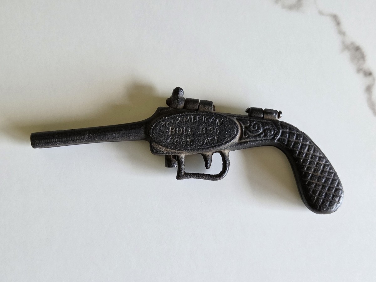 American Bulldog Boot Jack Antique Cast Iron Pistol Rare Late 19th