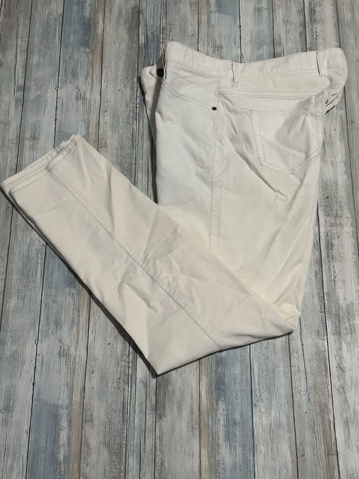 Peter Millar Superior Corduroy Pants Men's 35x34 Five-Pocket Ivory MF24B29
