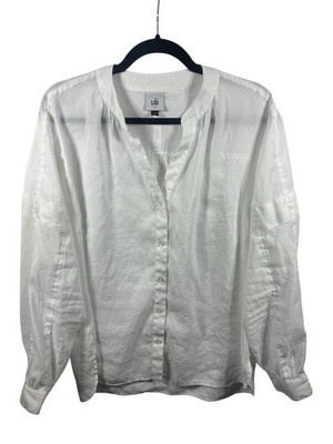 Cabi Top Womens Large Lyric Button Down Blouse Capsule Roll Tab Sleeve Soft