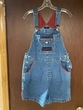 Vintage BUM EQUIPMENT Blue Jean Denim Bib Shortalls Overalls 90s Y2K Women's M