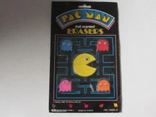 Vintage 1980 Pac-Man Fruit Scented Erasers by Empire Pencil Corp Sealed on card
