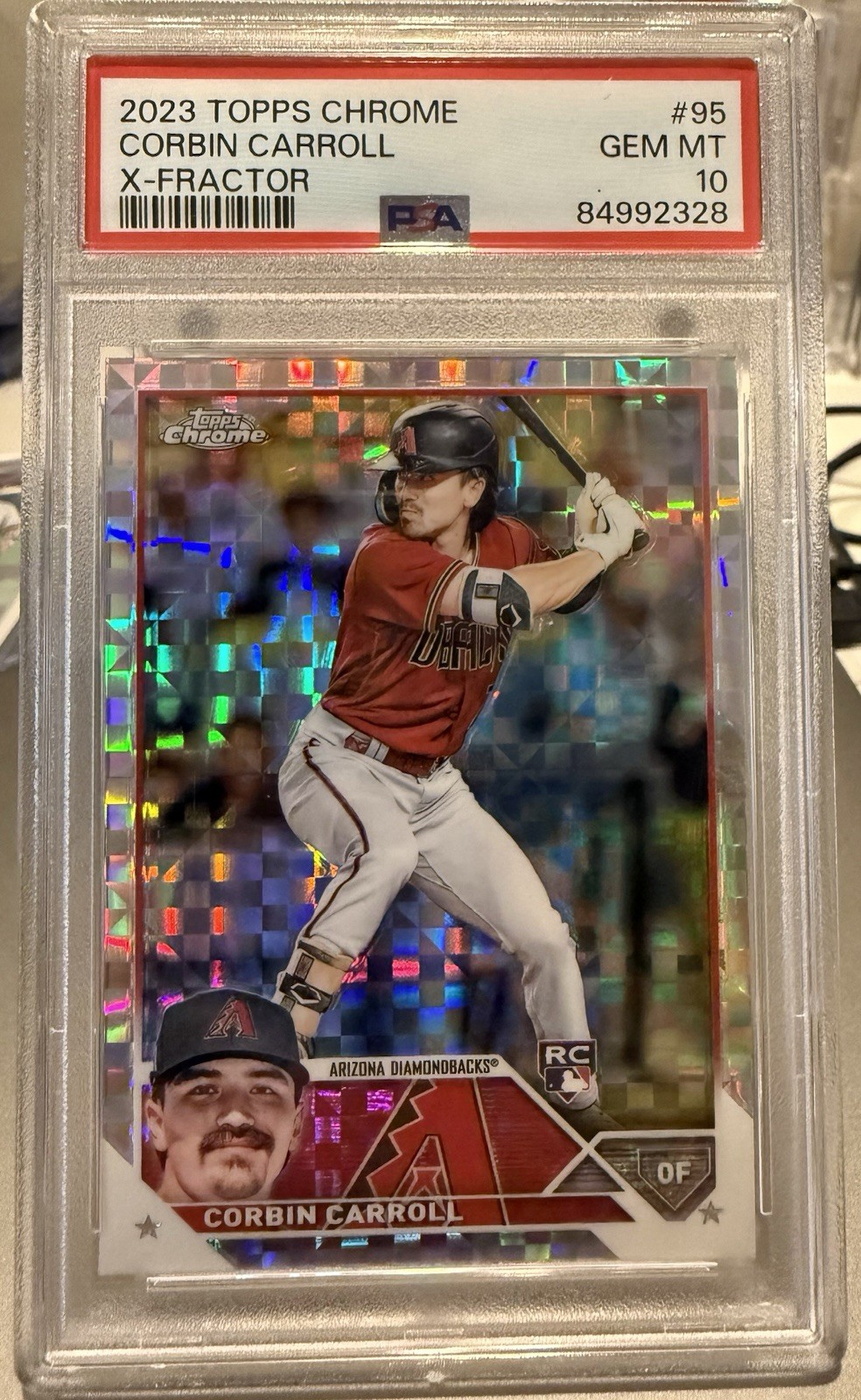 Topps 2023 Topps Chrome Corbin Carroll #95 X-Fractor RC PSA 10