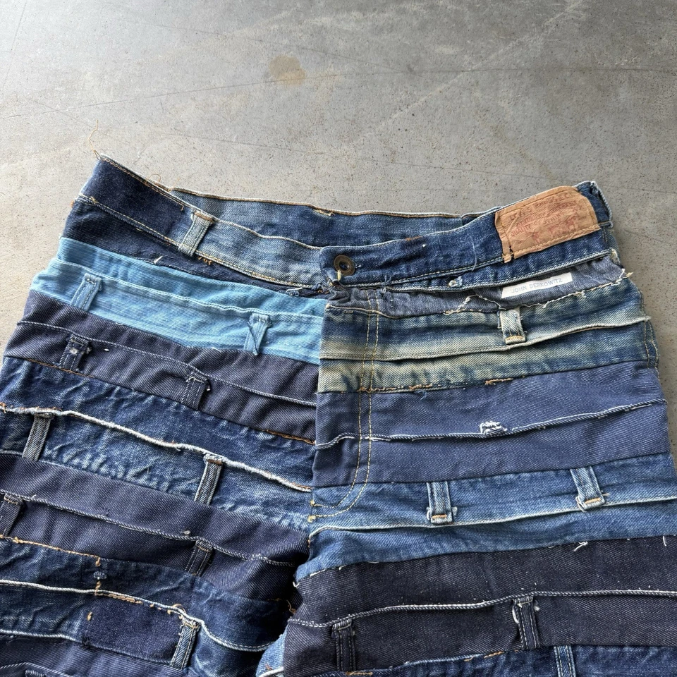 Vintage 70’s St. Ossei Patchwork Jeans Size 33x34 Bell Bottom Flared Rare Grail - Image 4 of 4