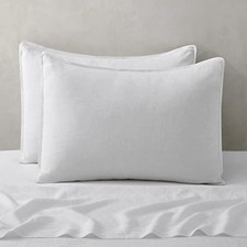 Linen Pillow Cases Standard Sham - 20 x 26 Inch Bed Standard/20"x 26" White