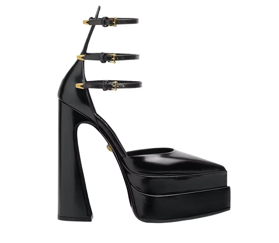 Versace — NIB Versace Medusa Aevitas Black 160 mm Platform Heels Triple Strap EU 38 US 8