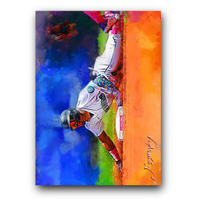 Julio Rodriguez #9 Art Card Limited 27/50 Edward Vela Signed (Seattle Mariners)