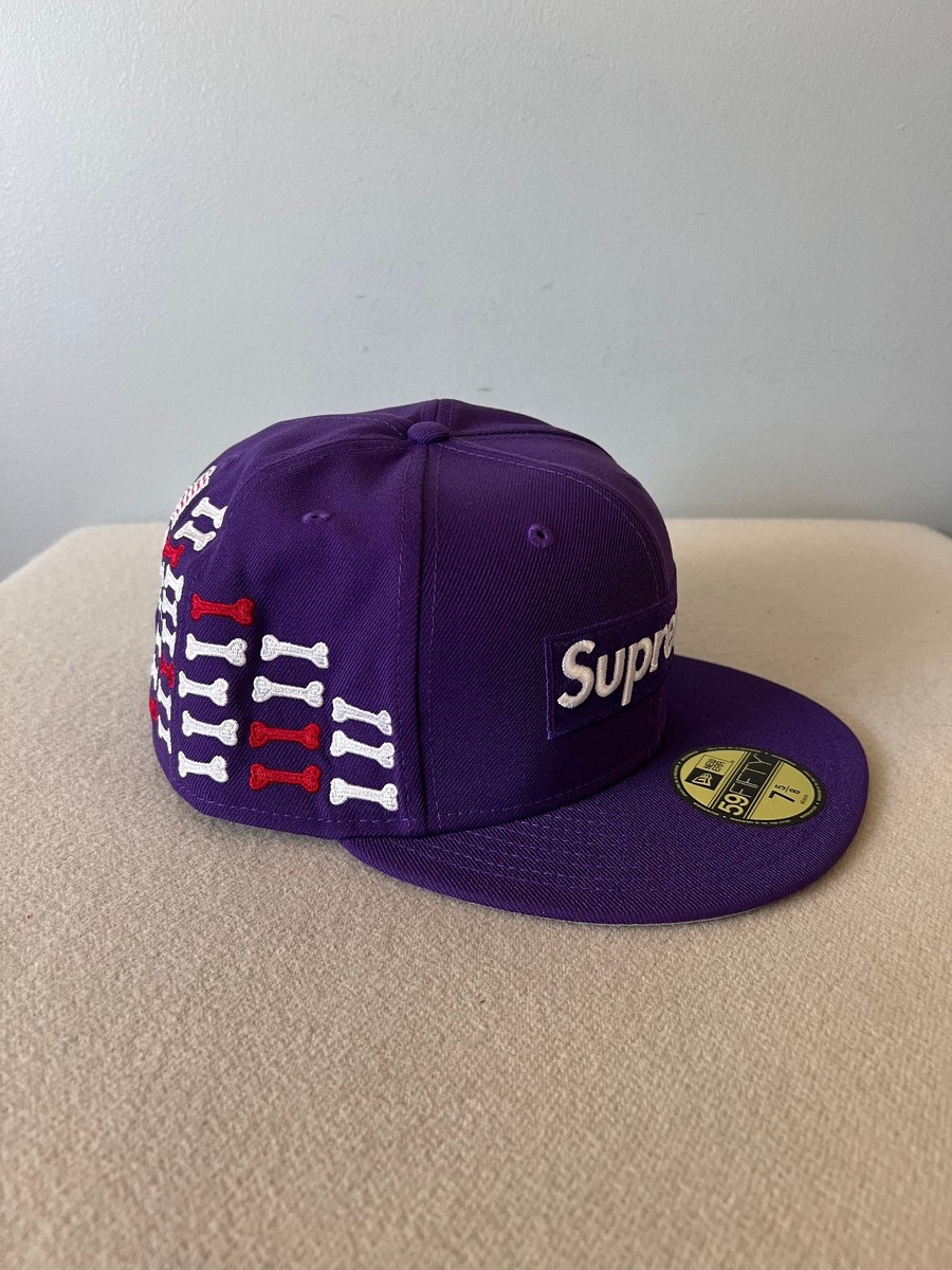 Supreme x New Era Bones Box Logo 59FIFTY Fitted Hat - Size 7 5/8