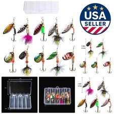 Durable Metal Fishing Lures Kit - 10 Spinnerbaits for Salmon & Walleye Fishing