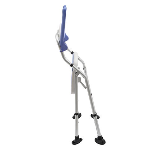 Siège de bain réglable hauteur avec dossier et bras chaise de douche pliable banc 330lbs - Photo 8 sur 15