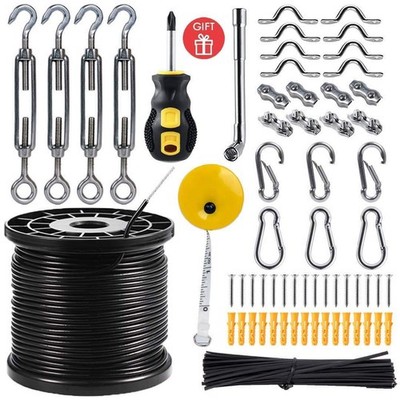 String Light Hanging Kit,Guide Wire for Outdoor String Lights, Shade sail Har...