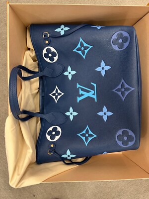 Louis Vuitton Empreinte Neverfull MM Dahlia Blue | eBay