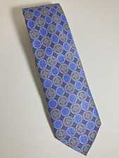 NORDSTROM BLUE AND GOLD GEOMETRIC PRINT ALL SILK TIE