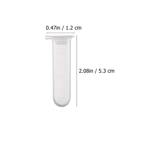 50 stück Reagenzglas 5ml Zentrifuge-Tuben Reagenzgläsern Labor Zentrifugenröhren - Bild 4 von 8