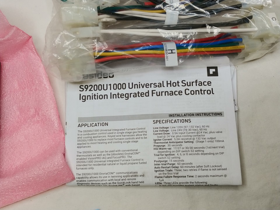 Honeywell S9200U1000 Universal Furnace Control Hot Surface Ignition