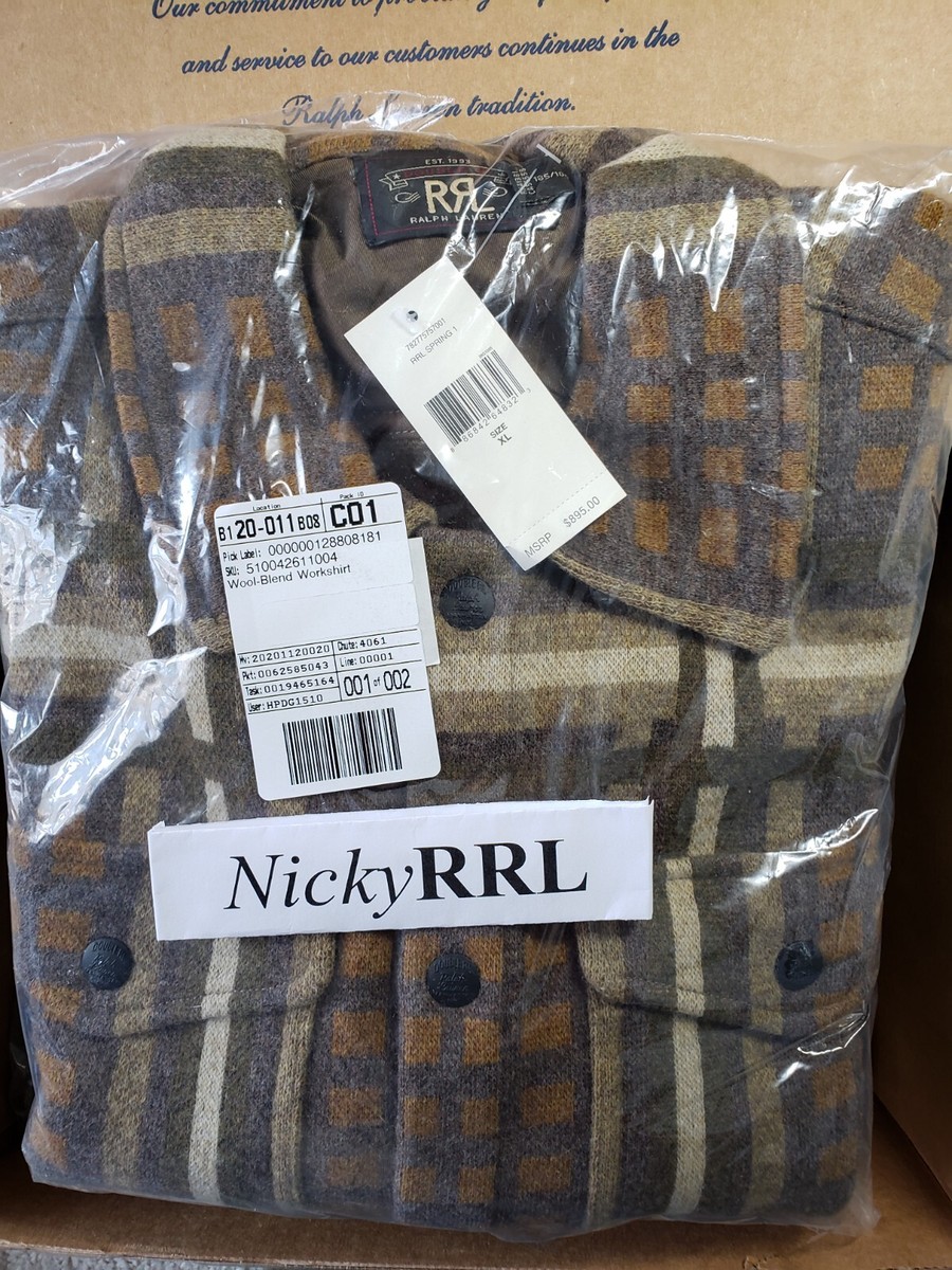 RRL Ralph Lauren Men's Cashmere Wool-Blend Workshirt Sweater size