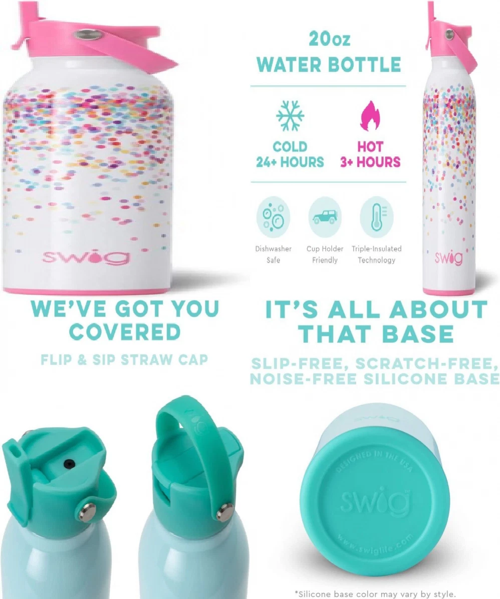 Swig 20 oz Confetti Flip + Sip Water Bottle