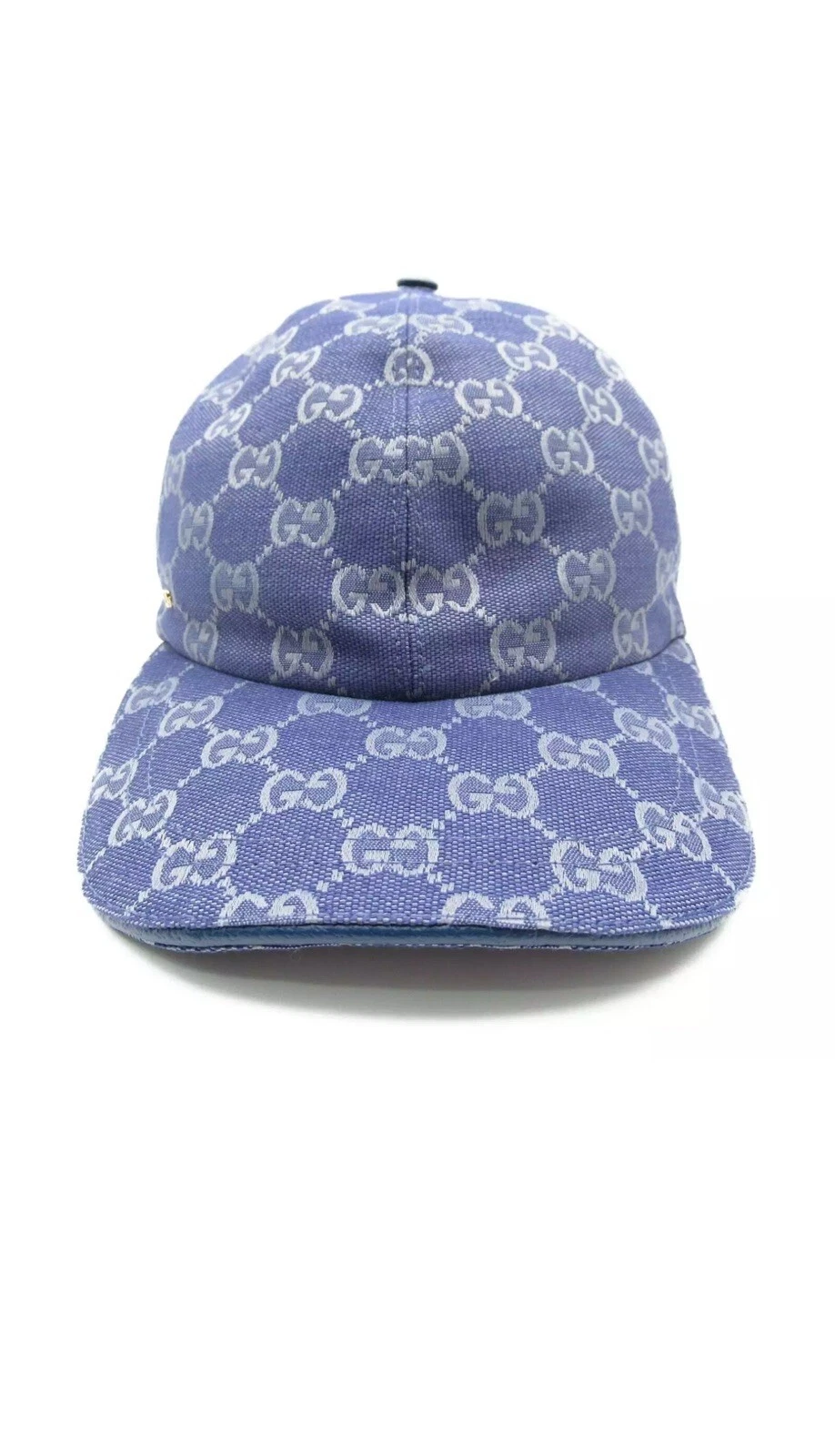 Casquette de baseball femme Gucci Gg toile bleue taille M 57 cm