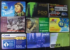 9 Expired Prepaid Phone International Calling Cards & Public Phone, Russian Fede