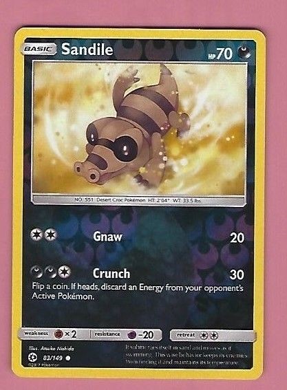 POKEMON SANDILE REVERSE HOLOGRAM CARD MINT FREE SHIPPING EBay
