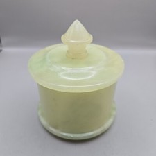 Pale Green Onyx 16 Oz. Sugar Bowl Trinket Dish Apothecary Jar With Pointed Lid