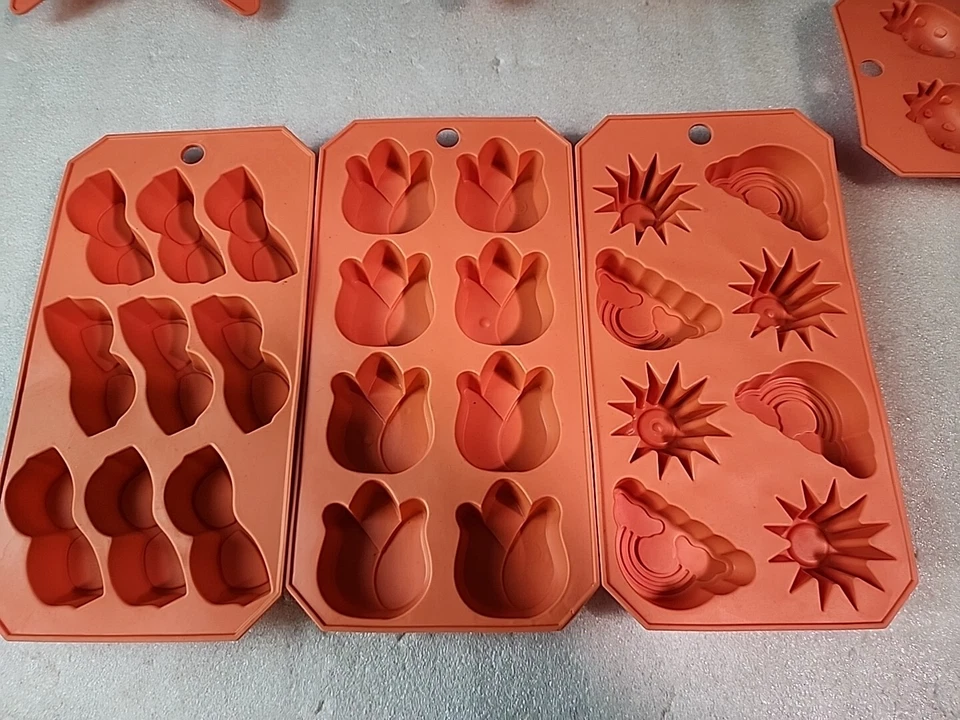 Lot of 7 Spring Time Flexible Silicone Molds Candy Making, Easy Release Molds - Image 3 of 4