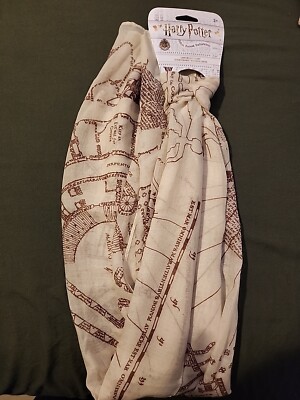 Harry Potter Marauders Map Lightweight Scarf Fashion Costume Gryffindor LICENSED