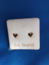Kinder-Ohrstecker, aus am.Doublé, Herzform,aus den 80ern, nie getragen, 