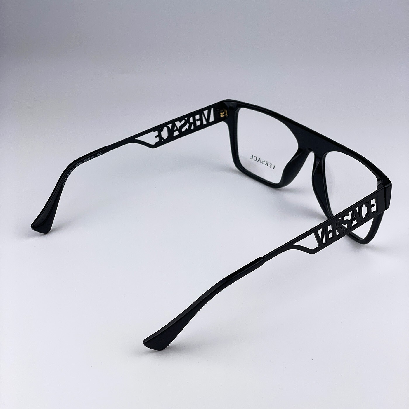Versace Men AUTHENTIC Eyeglasses Black Frame Logo Demo Square VE3326U 5380 NEW