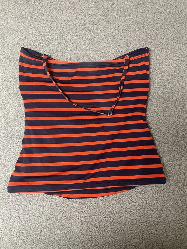 Traje de baño Michael Kors de dos piezas rayas rojas y negras talla pequeña Foto 4 de 4