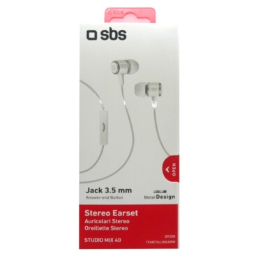 SBS Stereo Studio Mix 40 Earset 3.5 mm Jack Headphones Earphones