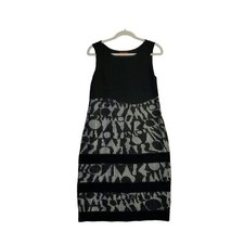 NWOT Missoni Orange Label Women's Sleeveless Black White Cable Knit Tweed Dress