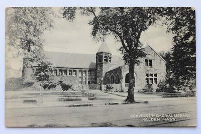 Malden Library Old postcard CONVERSE MEMORIAL LIBRARY, MALDEN, MA, 1947 | eBay