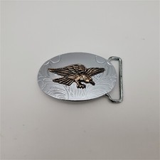 Gold and Silver Tone American Bald Eagle Belt Buckle up to 1 1/2'' W belt.