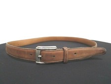 Brighton Brown Leather Silver Buckle Belt Men Size 38, 37"-41"