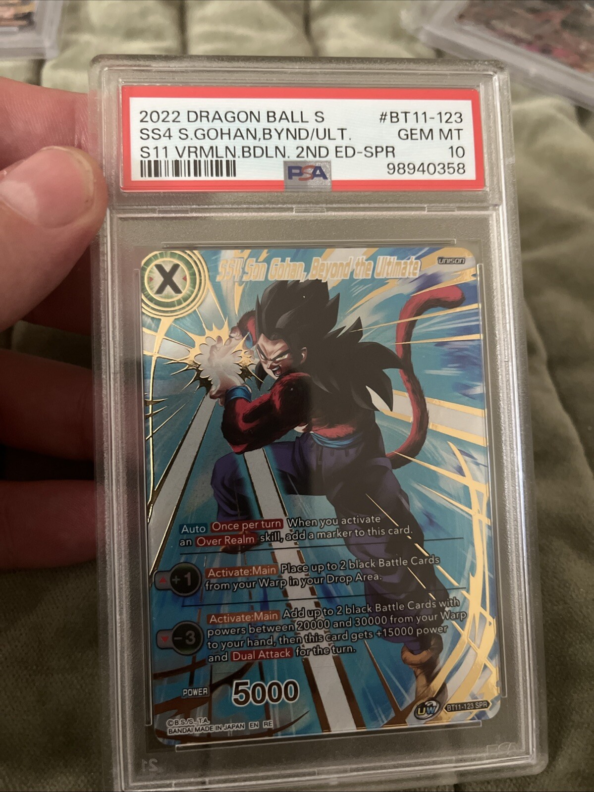 Dragon Ball Super BT11-123 SS4 Son Gohan Beyond Ultimate SPR PSA 10 2nd Edition