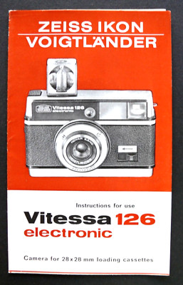BEDIENUNGSANLEITUNG / GEBRAUCHSANLEITUNG - VOIGTLÄNDER VITESSA 126 ELECTRONIC 1970