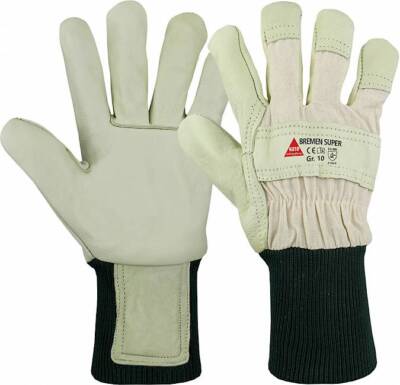 Fortis Arbeitshandschuh-Set Handschuh Digger Rindspaltleder, Gr. 8