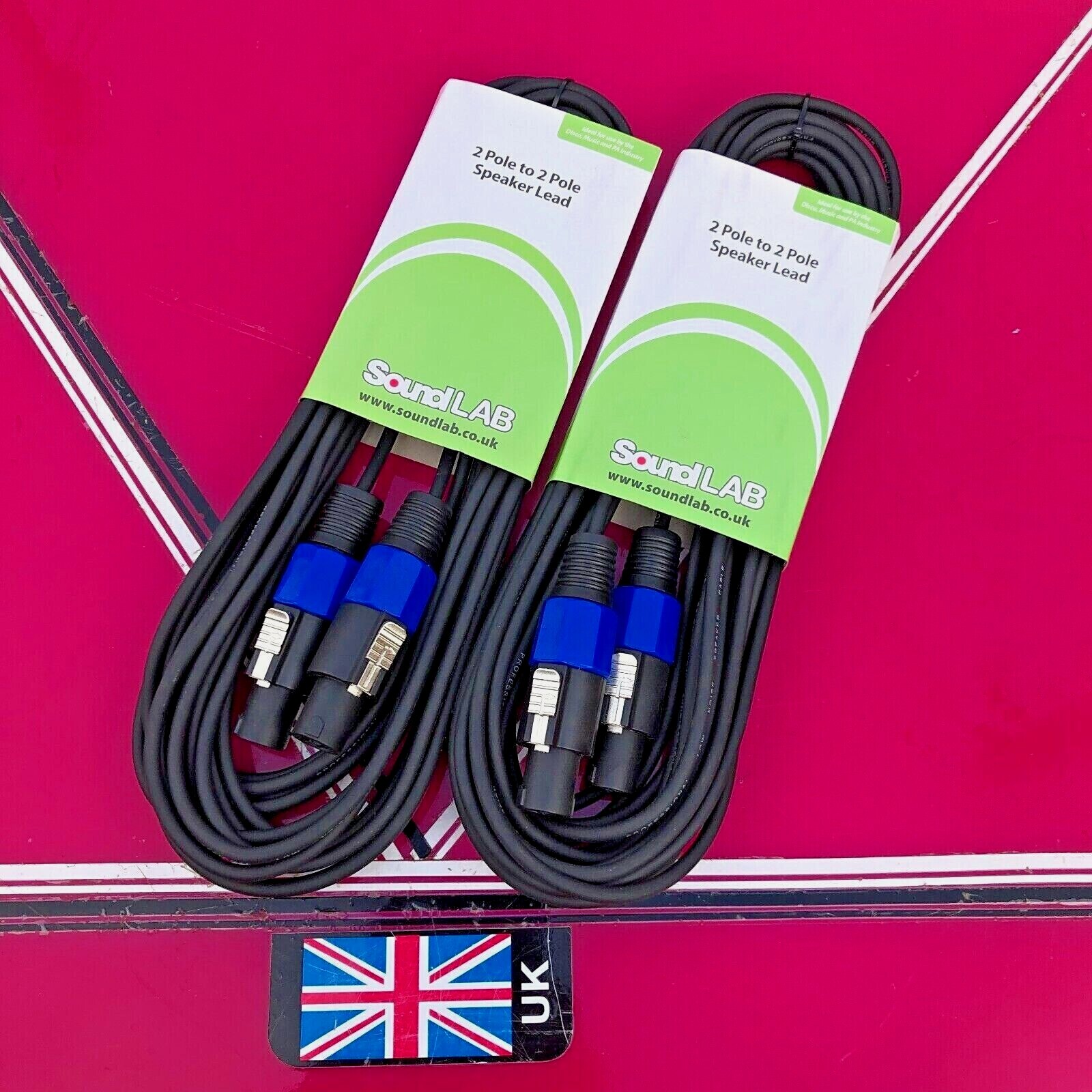 Speaker leads speakon to speakon 10x meters (pair) two speaker cables 10x meters
