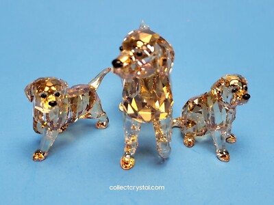 Swarovski Golden Retriever Mother Dog and PUP 1142823 24 & 25 MIB