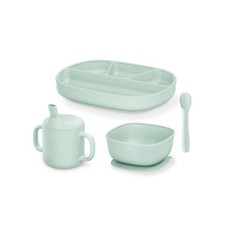 NUK Silicone Baby Tableware Bundle, Includes 1 Plate, 1 Bowl, 1 Cup,  1 Spoo...