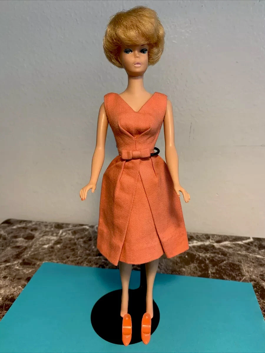 Vintage Barbie Belle Orange Dress Japan Closed Toe Heels. Mint