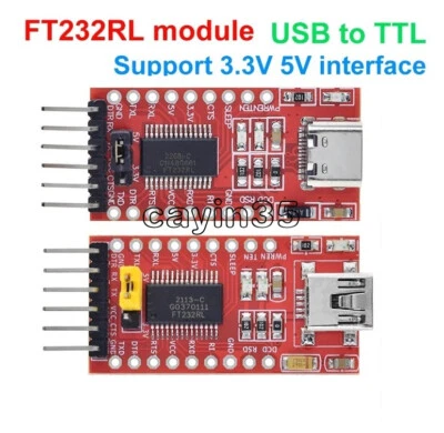 FT232 FT232RL FTDI USB 3.3V 5.5V to TTL Serial Adapter Module Type-C / Mini USB